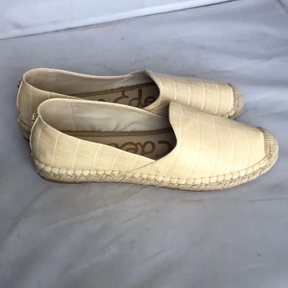 SAM EDELMAN KESIA EMBOSSED LEATHER ESPADRILLES SIZE 9.5‎